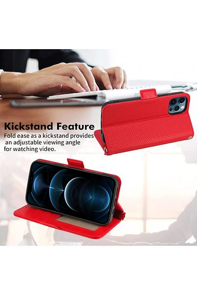 Wiko Flip protective case for Wiko T10 5G Lairtte, PU/TPU leather, red, 6.5 inches