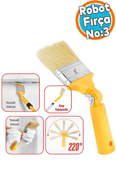 NZB 180 Degree Bendable Robotic Paint Brush Attachable Handle and Inner-Outer Wall