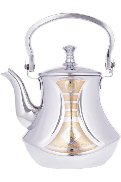 ALSAIF 12 oz. Saif teapot, durable and elegant, perfect for serving tea and other teas. Gold color.