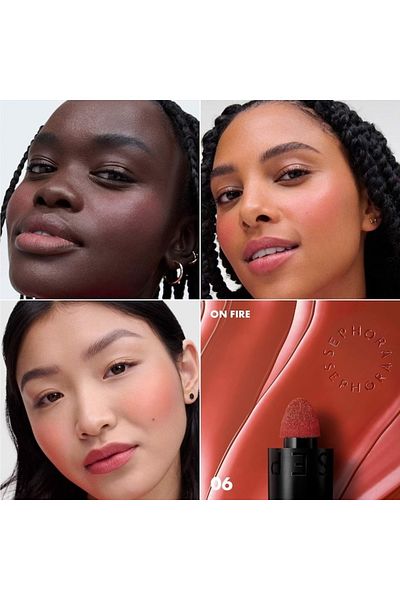 SEPHORA COLLECTION Blush & Go Longwear Matte Liquid Blush 2-in-1 Lip & Cheek Color 06 On Fire - Spiced Pink Matte 7ml