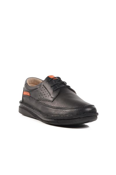 AYAKMOD Black Genuine Leather Men's Casual Shoes 2627 m