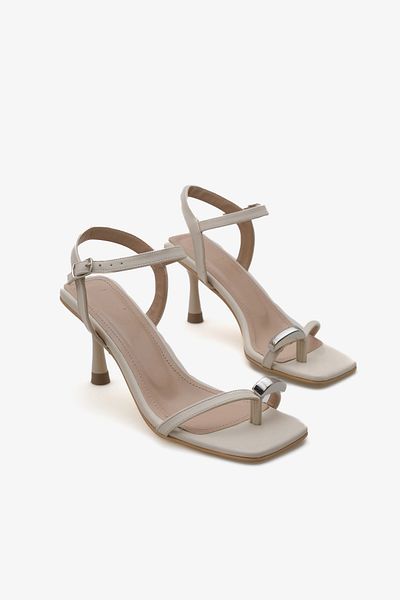 LOJO Women's Flip Flops Gold Buckle Heeled Daily Sandals Feliy