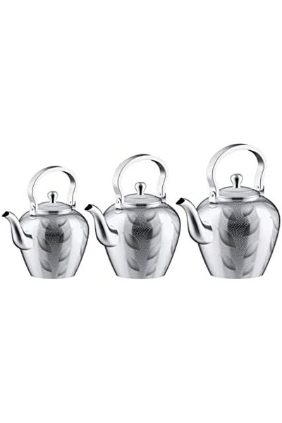 ALSAIF 1.2/1.6/2 liter durable and elegant sword teapot, ideal for serving tea and other types of tea. Chrome color.