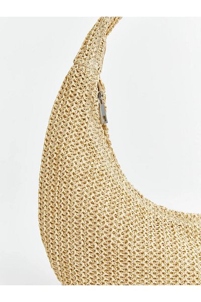LC Waikiki Lcw Accessories Ecru Women's Straw Shoulder Bag