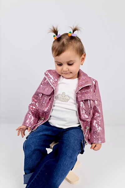 KIZ BEBEK DERİ CEKET 3'LÜ TAKIM