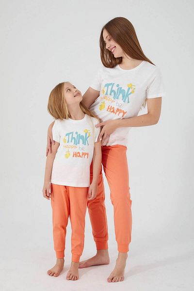 ROLY POLY Be Happy Half Sleeve Elastic Leg Pajama Set'Mother Daughter Can Be Combined'