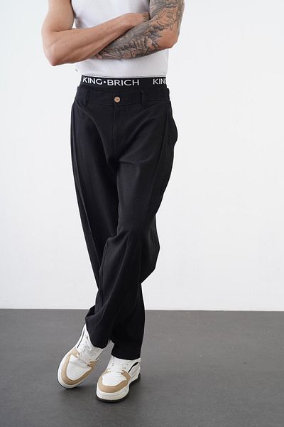 Butik Trend Biz Baggy Fit Lycra Linen Fabric Pleated Trousers