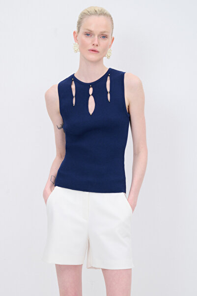 adL Damla Detaylı Triko Bluz