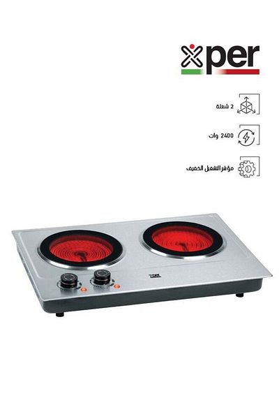 Generic Electric Stove with 2 Burners , 2400 W Ceramic Steel - XPHP-901-24