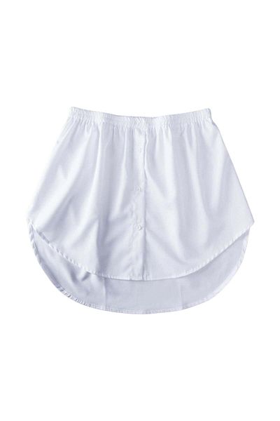 mirach Textile Women's White Shirt Skirt Extender - Layered Shirt Effect - Weicher Stoff