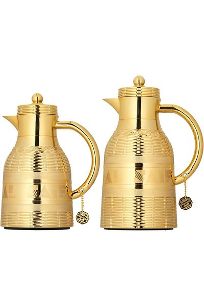 ALSAIF Talah 2-pieces Coffee And Tea Vacuum Flask, Leak-proof And Keeps Drinks Hot, 0.7/1.0l, Gold