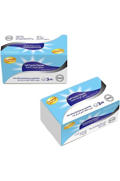 Ace Sabaah Soft Facial Tissues 540 White Sheets X 3 ply, Pack of 5