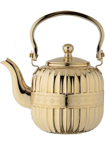 ALSAIF 2L Saif Teapot, durable and elegant, ideal for serving tea and other types of tea. Gold color.