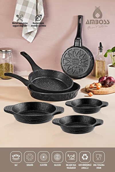 Amboss 6 Parça Onix Ve Odin Tava Ve Sahan Seti