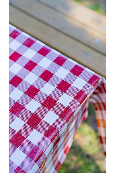 PALPAK Red Plaid Patterned Erasable Table Cover-120X230