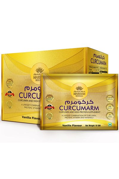 Marham Herbal Curcumarm Sachet: Curcumin and High Protein Supplement - Rich Immunity Booster | 10 Sachets