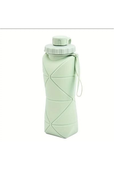 ECARLA Collapsible water bottle, Ecarla, silicone, 600ml, green, BPA free, easy to carry