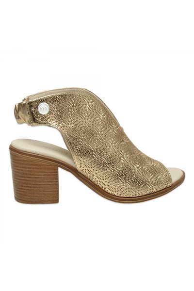 Mammamia D25Ys-2915 Sandale de damă aurii cu toc gros zilnic