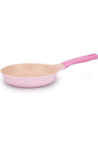 ALSAIF Open Non-stick Aluminum Frying Pan Amircook - Size: 24 Cm, Pink