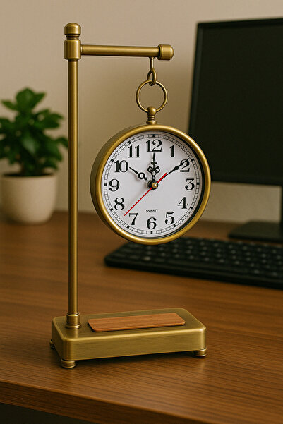 AZELON EV OFİS ESKİTME DEKORATİF METAL MASA SAATİ