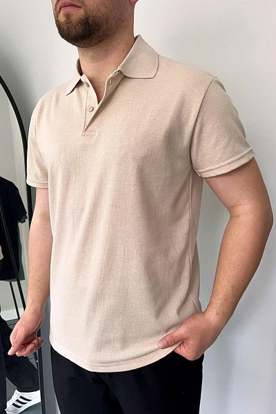 VİP LOKAL Κρεμ μπλουζάκι Polo Neck Plain Lacos
