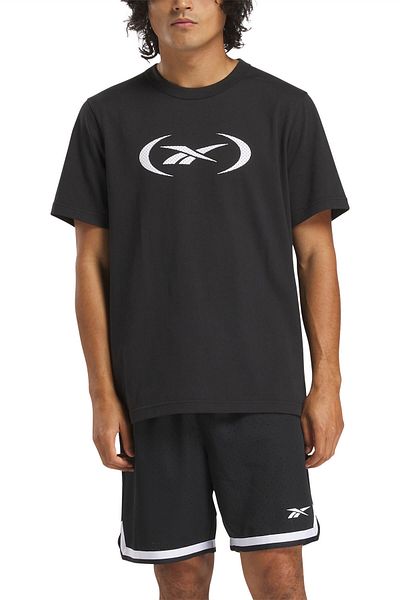 Reebok Basketball T-Shirt Black Men's Short Sleeve T-Shirt