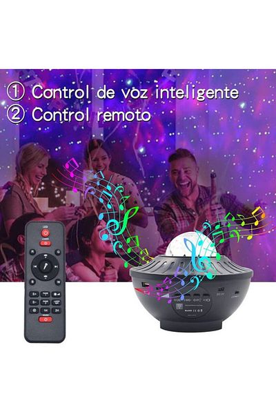 COOYA 3 in 1 Projector LED Night Light, with Bluetooth Speaker Voice Control, Black