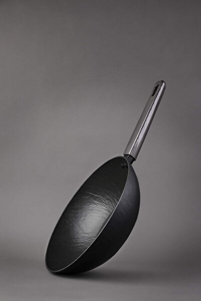 ALSAIF Rock Stone Non-stick Frying Pan Open, 28 Cm, Black, Aluminum By Amer Cook