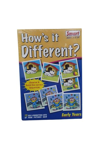 Smart How's It Different? Puzzle - 12 Self-Correcting Sets of 4 Pictures, Educational Game for Kids to Bui