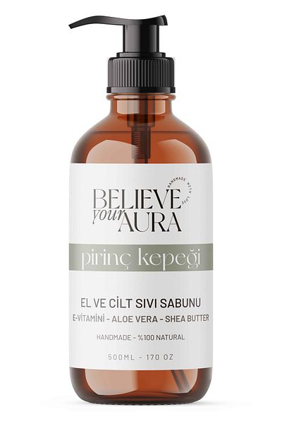 Believe Your Aura Natural Liquid Soap - E-Vitamin Aloe Vera Shea Butter Added Skin Soap 500ml