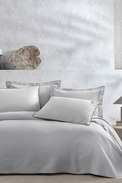 Yataş Elena Double Embroidered Bedspread - Gray
