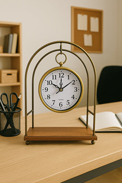 AZELON EV OFİS DEKORATİF ESKİTME MASA SAATİ