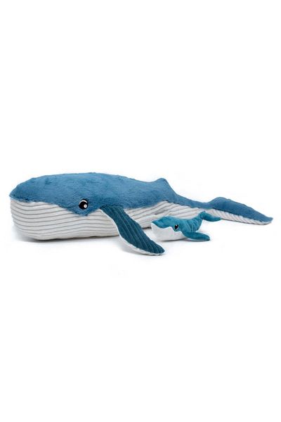 les deglingos GRAVILLOU THE WHALE MUM & BABY BLUE