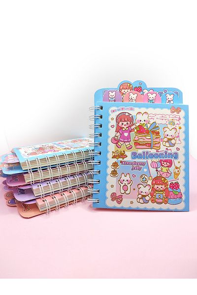 Limmy Blocnotes A5 cu Semn de carte Cute Rabbit (14x18 cm) - Albastru