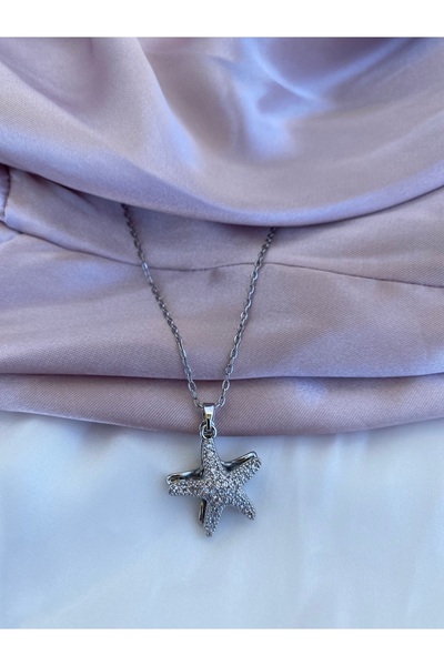 stainles steel Starfish Openwork Pearl Steel Necklace