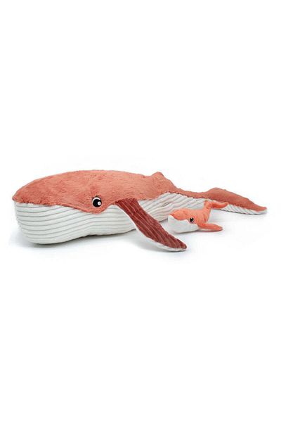 les deglingos GRAVILLOU THE WHALE MUM & BABY TERRACOTTA RUST