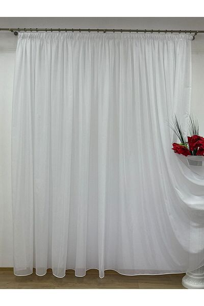 Liz Line Perdea brodata, culoare alba, colectia Borangique by Liz Line, cu rejansa, 300x245cm - PD0093