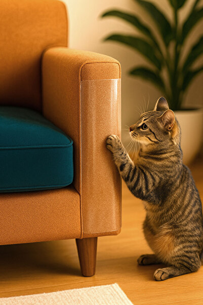 Arnee 5 Pieces Cat Sofa Scratching Protector 20X50 cm Transparent Adhesive Furniture Anti-Scratching Tape