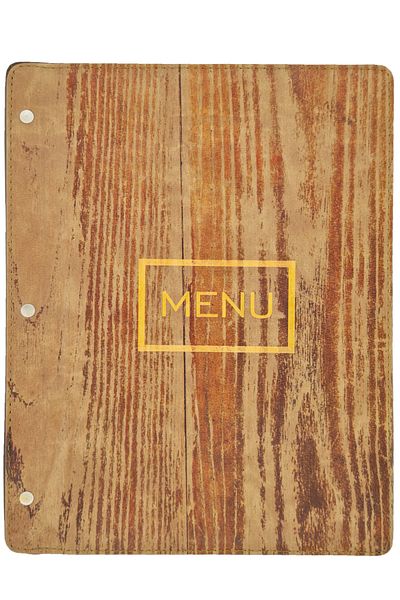 ankara menü Wood Patterned Leather A4 Menu (Wood)