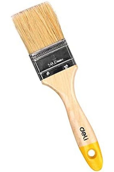 Deli Wooden Handle Paint Brush, 2-Inch Size, Milky White
