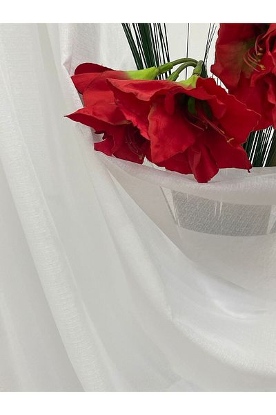 Liz Line Perdea brodata, culoare alba, colectia Borangique by Liz Line, cu rejansa, 300x245cm - PD0093