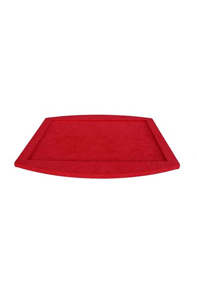 MeGass Dekor Domestic Production Suede Fabric Red Color Necklace Earring Ring Jewelry Service Presentation Table