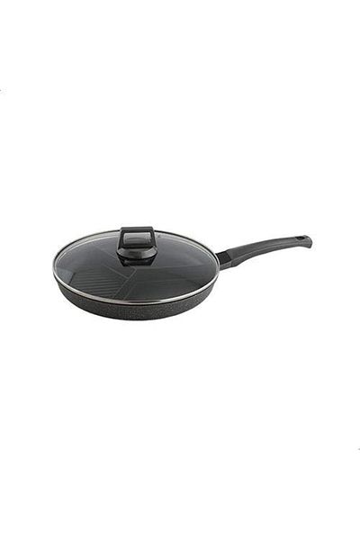 ALSAIF Al Saif Pan With Lid, Multi-material, 32 Cm - Black