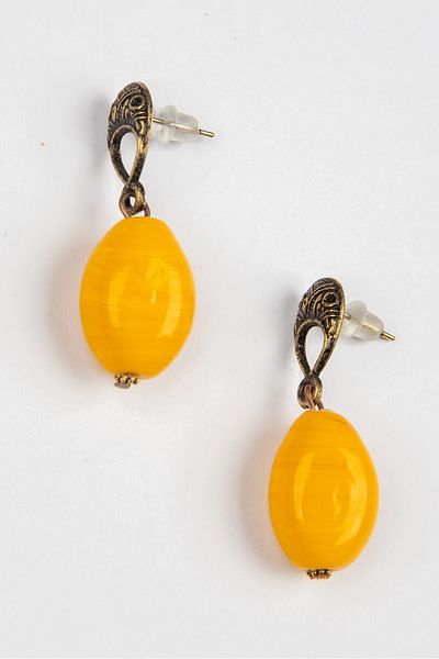 Lila Rosa Ethnic Authentic Yellow Earrings