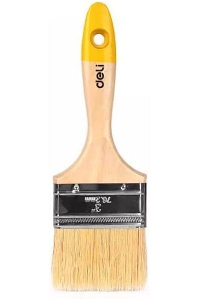 Deli Wooden Handle Paint Brush, 3-Inch Size, Milky White