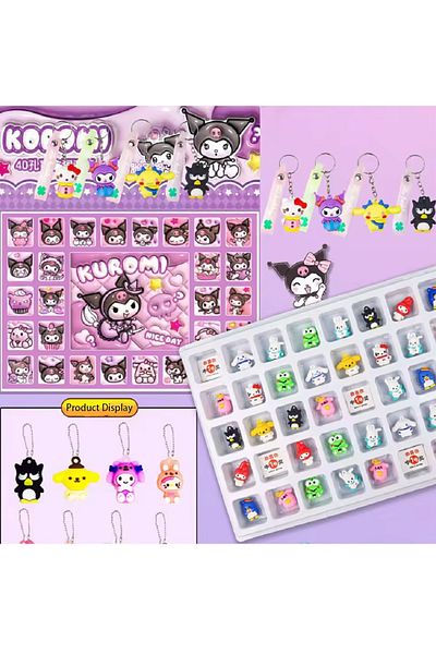 Choice سلسلة مفاتيح على شكل صندوق أعمى من Kuromi Anime Sanrio، سلسلة مفاتيح على شكل شخصية My Melody من Kuromi، حقيبة نموذجية