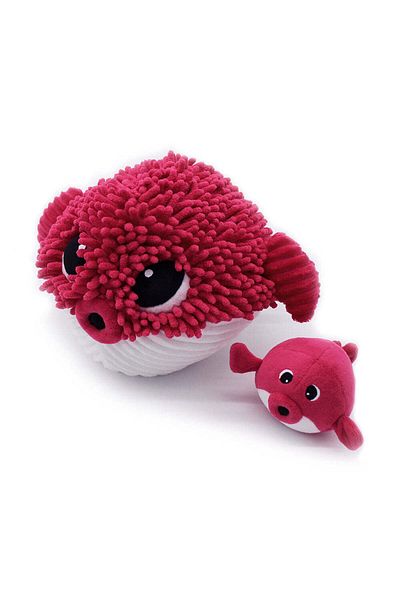 les deglingos GOBETOU THE BLOW FISH MUM & BABY FUCHSIA