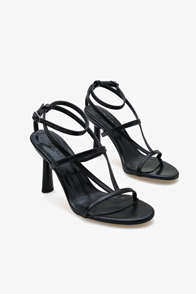 LOJO صنادل نسائية يومية بكعب عالي وحزام للكاحل من سيلز