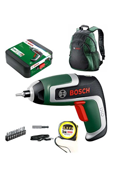 Bosch IXO 7 Nesil 3.6 V Akülü Mini Vidalama Şarjlı Tornavida, Bosch Sırt Çantası ve Metre