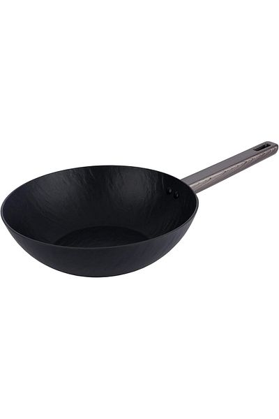 ALSAIF Rock Stone Non-stick Frying Pan Open, 28 Cm, Black, Aluminum By Amer Cook